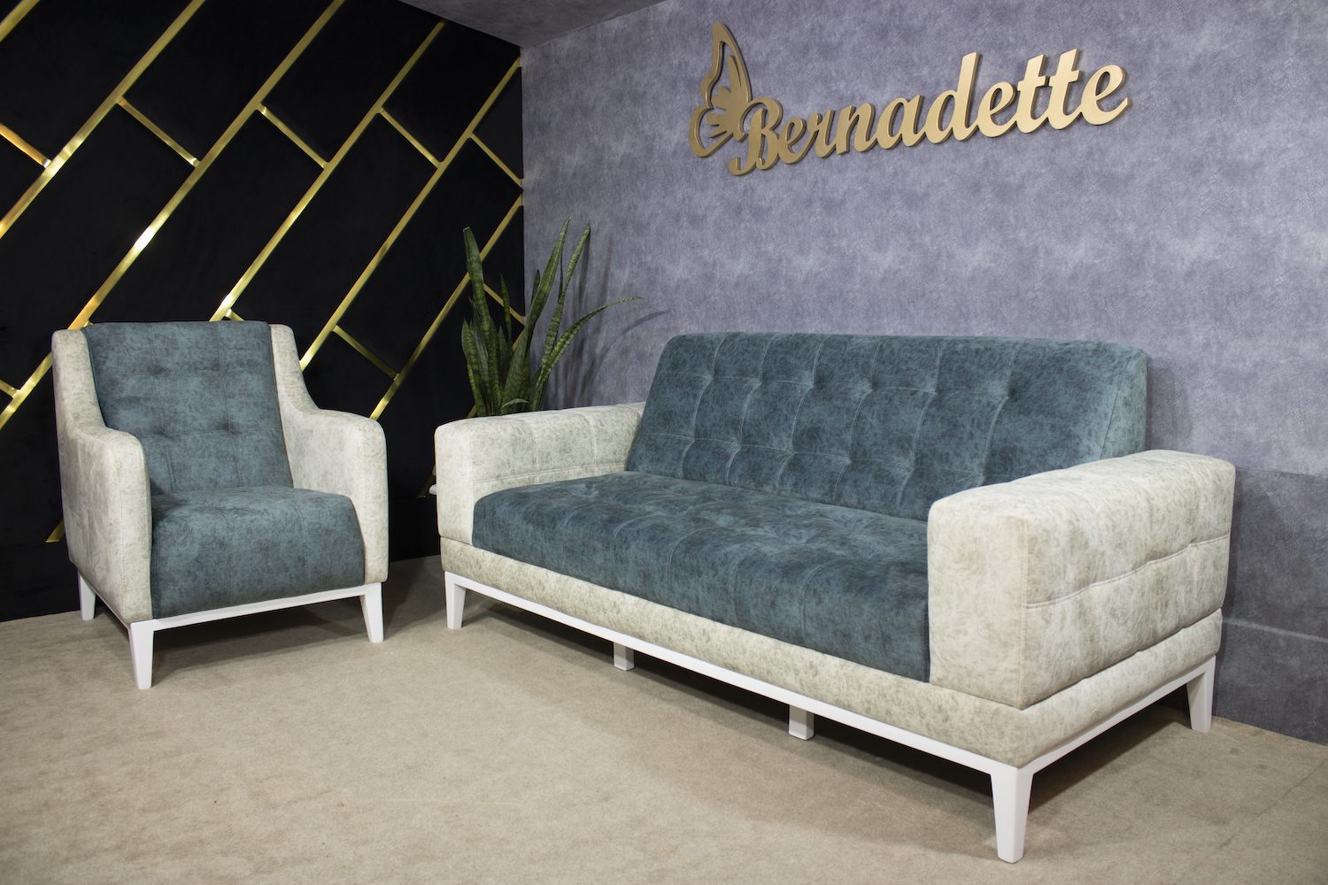 مبلمان مدل لاوین رنگ سبز طوسی روشن کد 100114 — تصویر 11